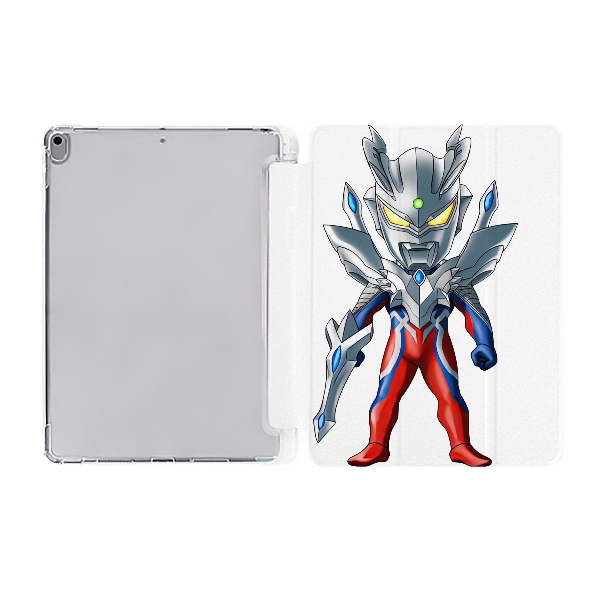（画像用） ウルトラマン Ultraman IPad ケース ペン収納付き 三つ折りスタンド PUレザー×シリコン 対応機種9.5/10.5/10.9インチ